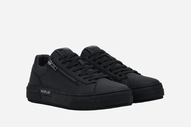 Replay Raily Low Zip SA Sneaker – Black (second view)