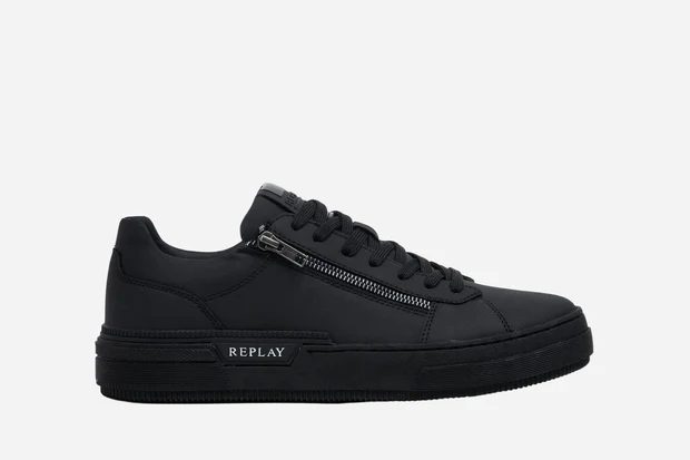 Replay Raily Low Zip SA Sneaker – Black