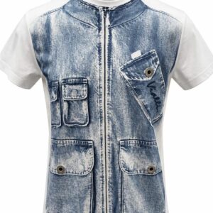 Vialli Denim Print T-Shirt – White