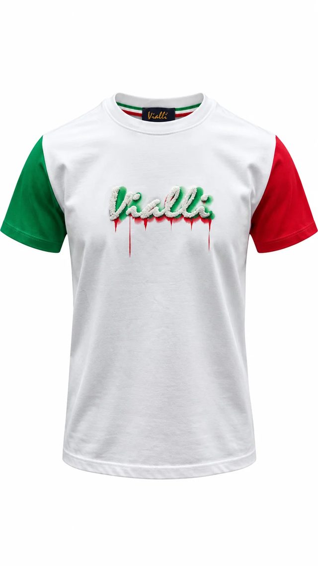 Vialli Italian Sleeve T-Shirt – White